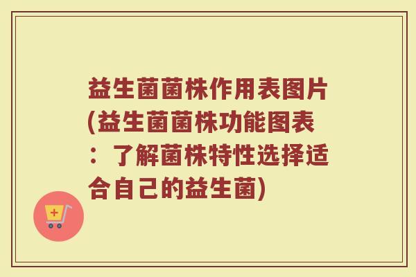 益生菌菌株作用表图片(益生菌菌株功能图表：了解菌株特性选择适合自己的益生菌)