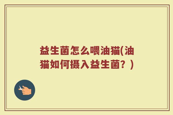 益生菌怎么喂油猫(油猫如何摄入益生菌？)
