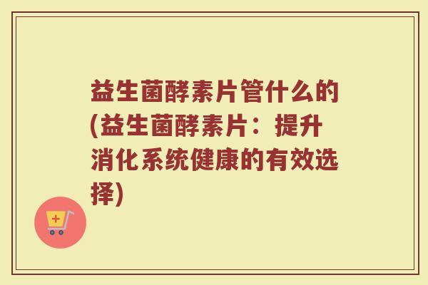 益生菌酵素片管什么的(益生菌酵素片：提升消化系统健康的有效选择)