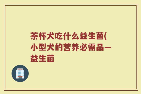 茶杯犬吃什么益生菌(小型犬的营养必需品—益生菌