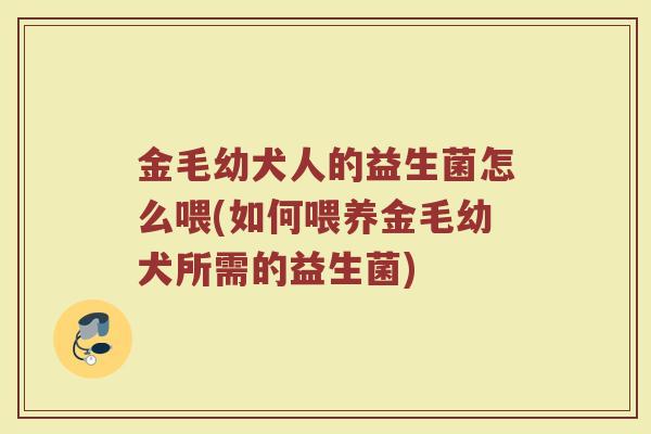 金毛幼犬人的益生菌怎么喂(如何喂养金毛幼犬所需的益生菌)