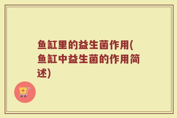 鱼缸里的益生菌作用(鱼缸中益生菌的作用简述)