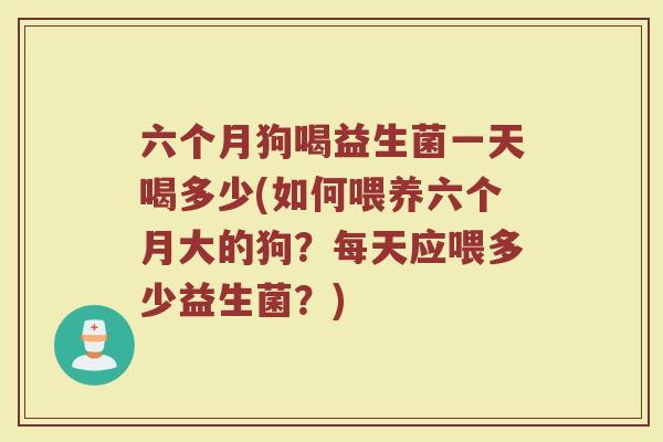 六个月狗喝益生菌一天喝多少(如何喂养六个月大的狗？每天应喂多少益生菌？)