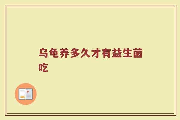 乌龟养多久才有益生菌吃