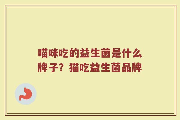 喵咪吃的益生菌是什么牌子？猫吃益生菌品牌
