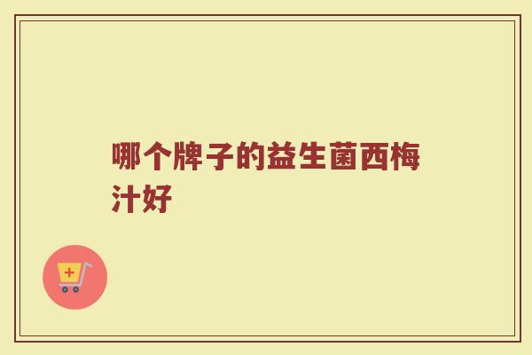 哪个牌子的益生菌西梅汁好
