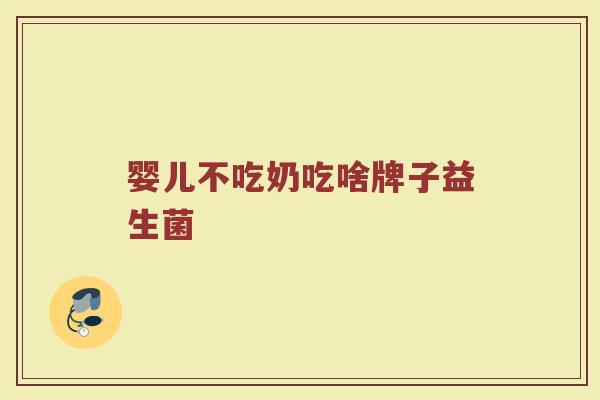 婴儿不吃奶吃啥牌子益生菌