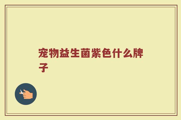 宠物益生菌紫色什么牌子