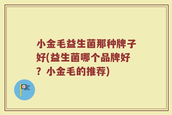 小金毛益生菌那种牌子好(益生菌哪个品牌好?小金毛的推荐) 小金毛益生菌那种牌子好(益生菌哪个品牌好?小金毛的推荐)