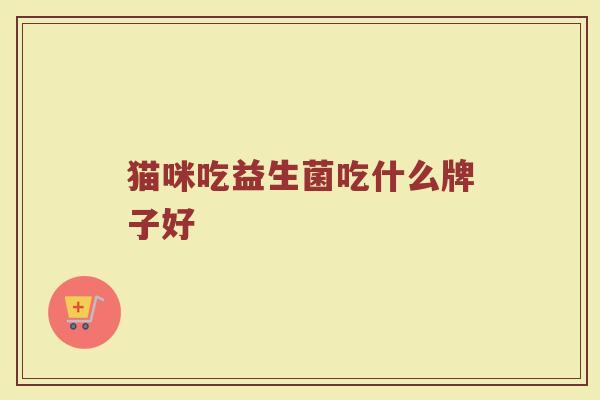 猫咪吃益生菌吃什么牌子好