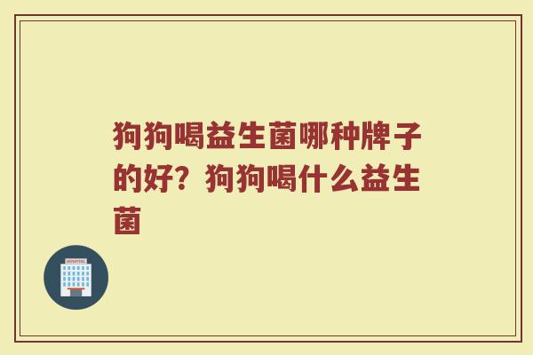狗狗喝益生菌哪种牌子的好？狗狗喝什么益生菌