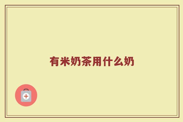 有米奶茶用什么奶