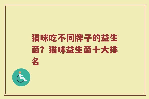 猫咪吃不同牌子的益生菌？猫咪益生菌十大排名