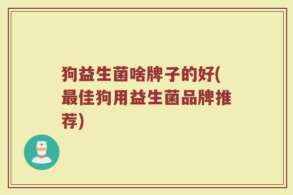 狗益生菌啥牌子的好(最佳狗用益生菌品牌推荐)