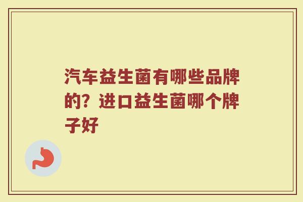 汽车益生菌有哪些品牌的？进口益生菌哪个牌子好