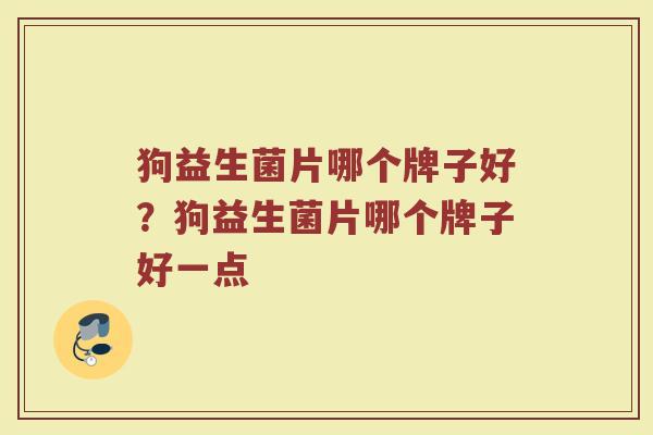 狗益生菌片哪个牌子好？狗益生菌片哪个牌子好一点