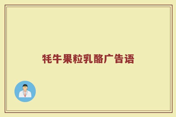 牦牛果粒乳酪广告语