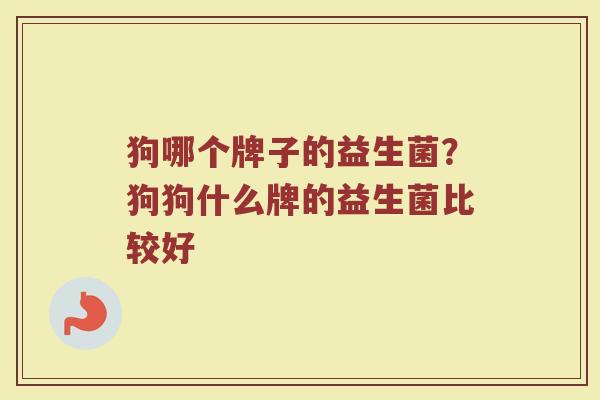 狗哪个牌子的益生菌？狗狗什么牌的益生菌比较好