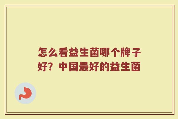 怎么看益生菌哪个牌子好？中国最好的益生菌