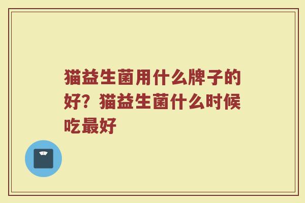 猫益生菌用什么牌子的好？猫益生菌什么时候吃最好