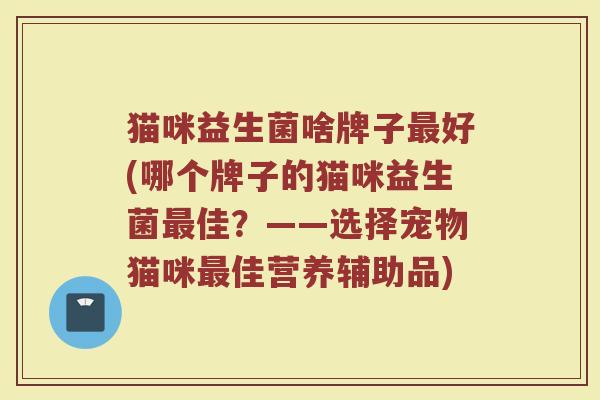 猫咪益生菌啥牌子最好(哪个牌子的猫咪益生菌最佳？——选择宠物猫咪最佳营养辅助品)