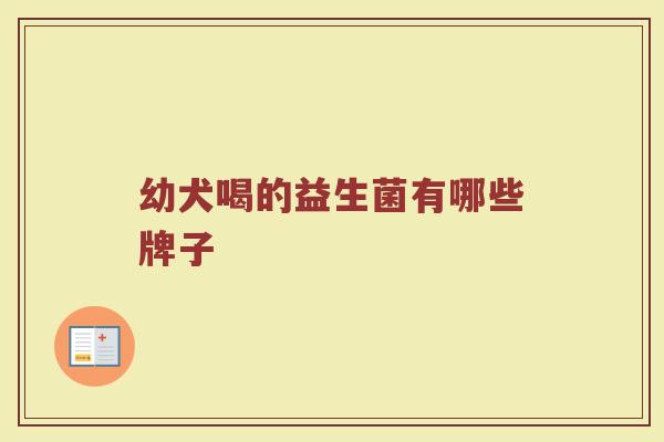 幼犬喝的益生菌有哪些牌子