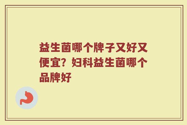益生菌哪个牌子又好又便宜？妇科益生菌哪个品牌好