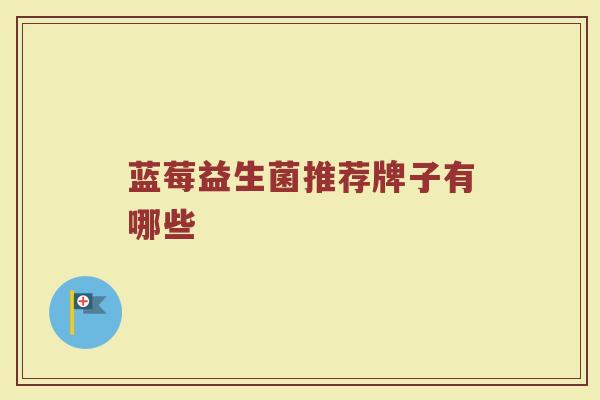 蓝莓益生菌推荐牌子有哪些
