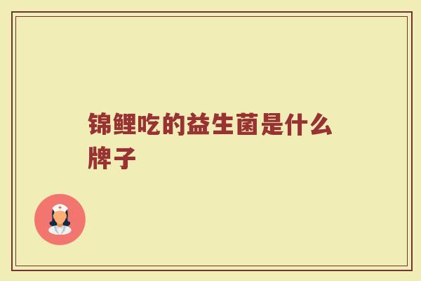 锦鲤吃的益生菌是什么牌子