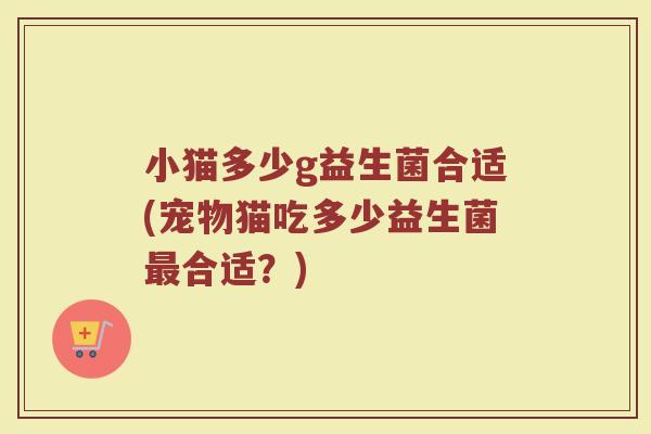 小猫多少g益生菌合适(宠物猫吃多少益生菌最合适？)