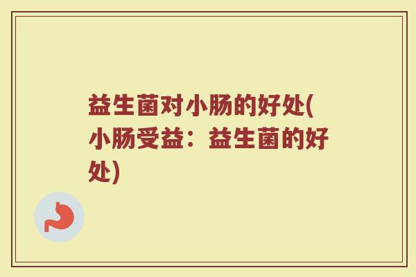 益生菌对小肠的好处(小肠受益：益生菌的好处)