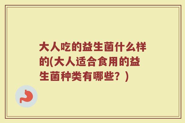大人吃的益生菌什么样的(大人适合食用的益生菌种类有哪些？)
