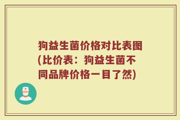 狗益生菌价格对比表图(比价表：狗益生菌不同品牌价格一目了然)