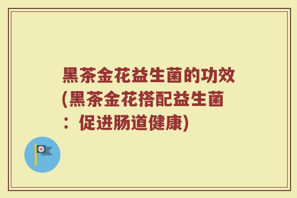 黑茶金花益生菌的功效(黑茶金花搭配益生菌：促进肠道健康)