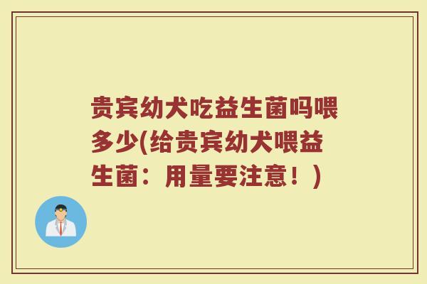 贵宾幼犬吃益生菌吗喂多少(给贵宾幼犬喂益生菌：用量要注意！)