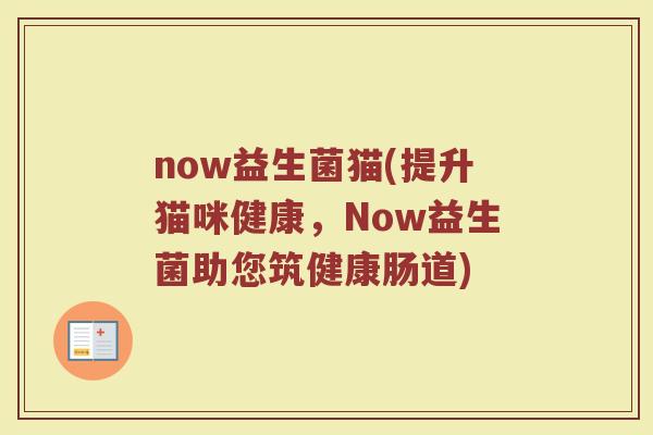 now益生菌猫(提升猫咪健康，Now益生菌助您筑健康肠道)