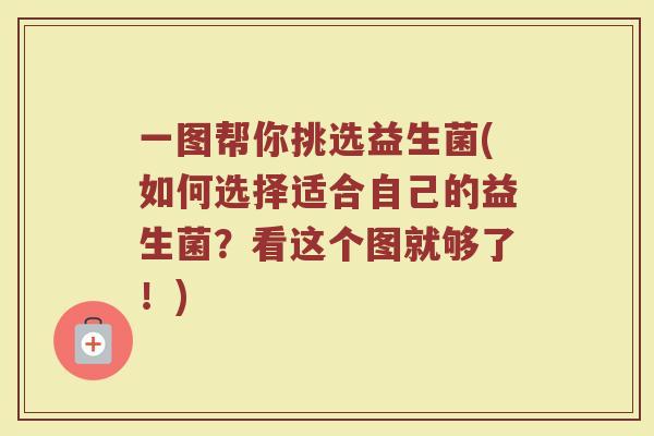 一图帮你挑选益生菌(如何选择适合自己的益生菌？看这个图就够了！)