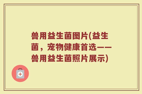兽用益生菌图片(益生菌，宠物健康首选——兽用益生菌照片展示)