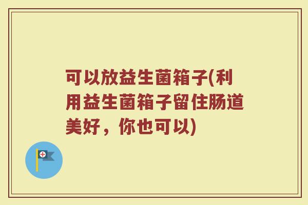 可以放益生菌箱子(利用益生菌箱子留住肠道美好，你也可以)