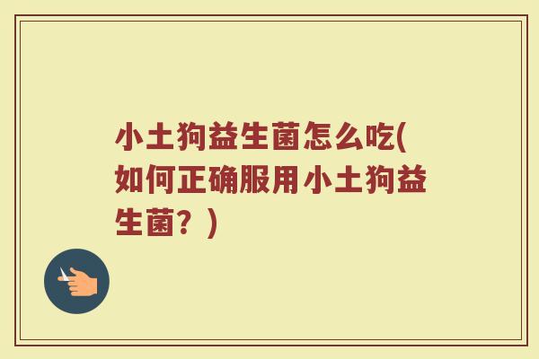 小土狗益生菌怎么吃(如何正确服用小土狗益生菌？)