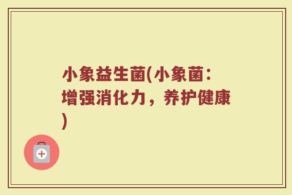 小象益生菌(小象菌:增强消化力,养护健康) 小象益生菌(小象菌:增强消化力,养护健康)