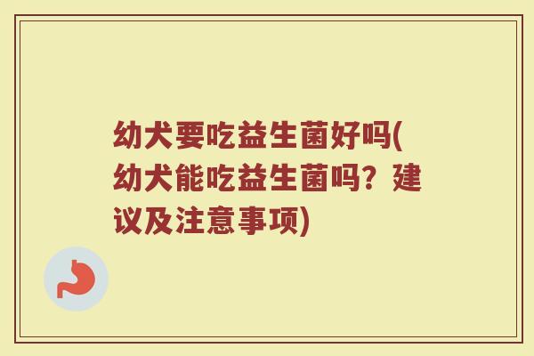 幼犬要吃益生菌好吗(幼犬能吃益生菌吗？建议及注意事项)