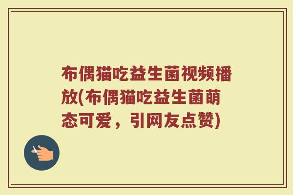 布偶猫吃益生菌视频播放(布偶猫吃益生菌萌态可爱，引网友点赞)