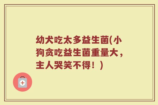 幼犬吃太多益生菌(小狗贪吃益生菌重量大，主人哭笑不得！)
