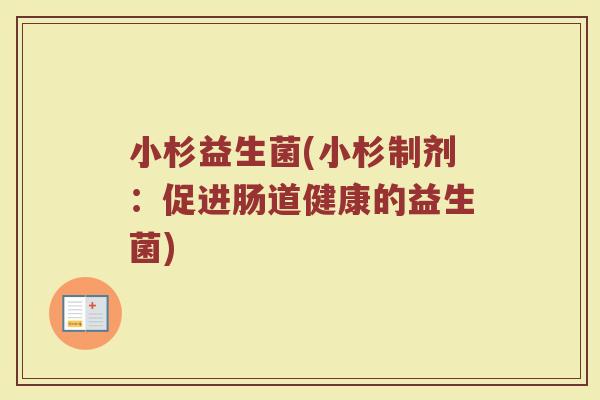 小杉益生菌(小杉制剂：促进肠道健康的益生菌)