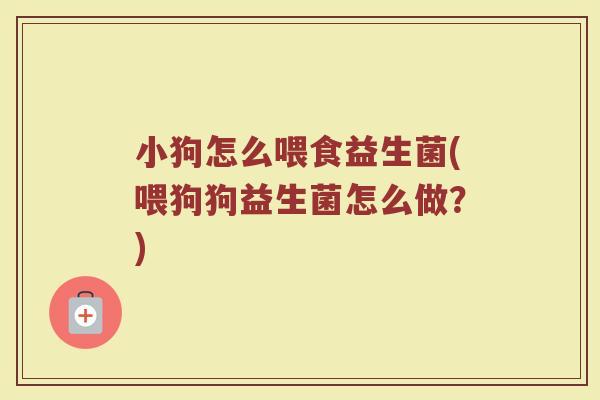 小狗怎么喂食益生菌(喂狗狗益生菌怎么做?) 小狗怎么喂食益生菌(喂狗狗益生菌怎么做?)