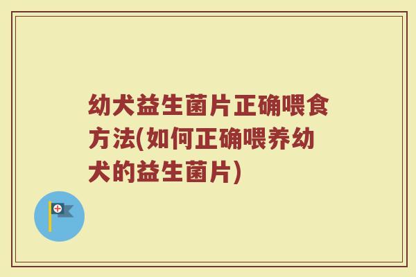 幼犬益生菌片正确喂食方法(如何正确喂养幼犬的益生菌片)