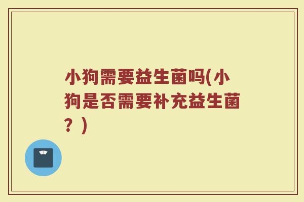 小狗需要益生菌吗(小狗是否需要补充益生菌？)