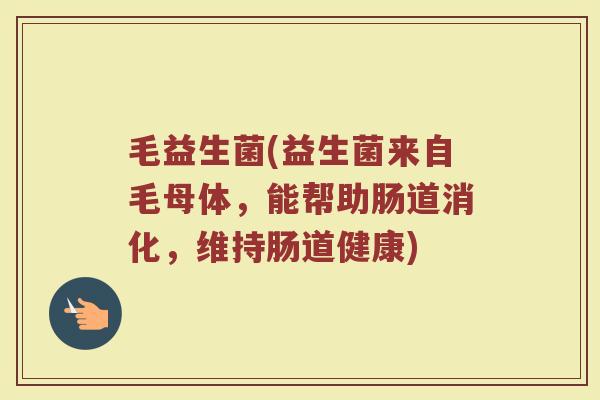 毛益生菌(益生菌来自毛母体，能帮助肠道消化，维持肠道健康)