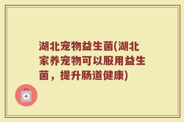 湖北宠物益生菌(湖北家养宠物可以服用益生菌，提升肠道健康)